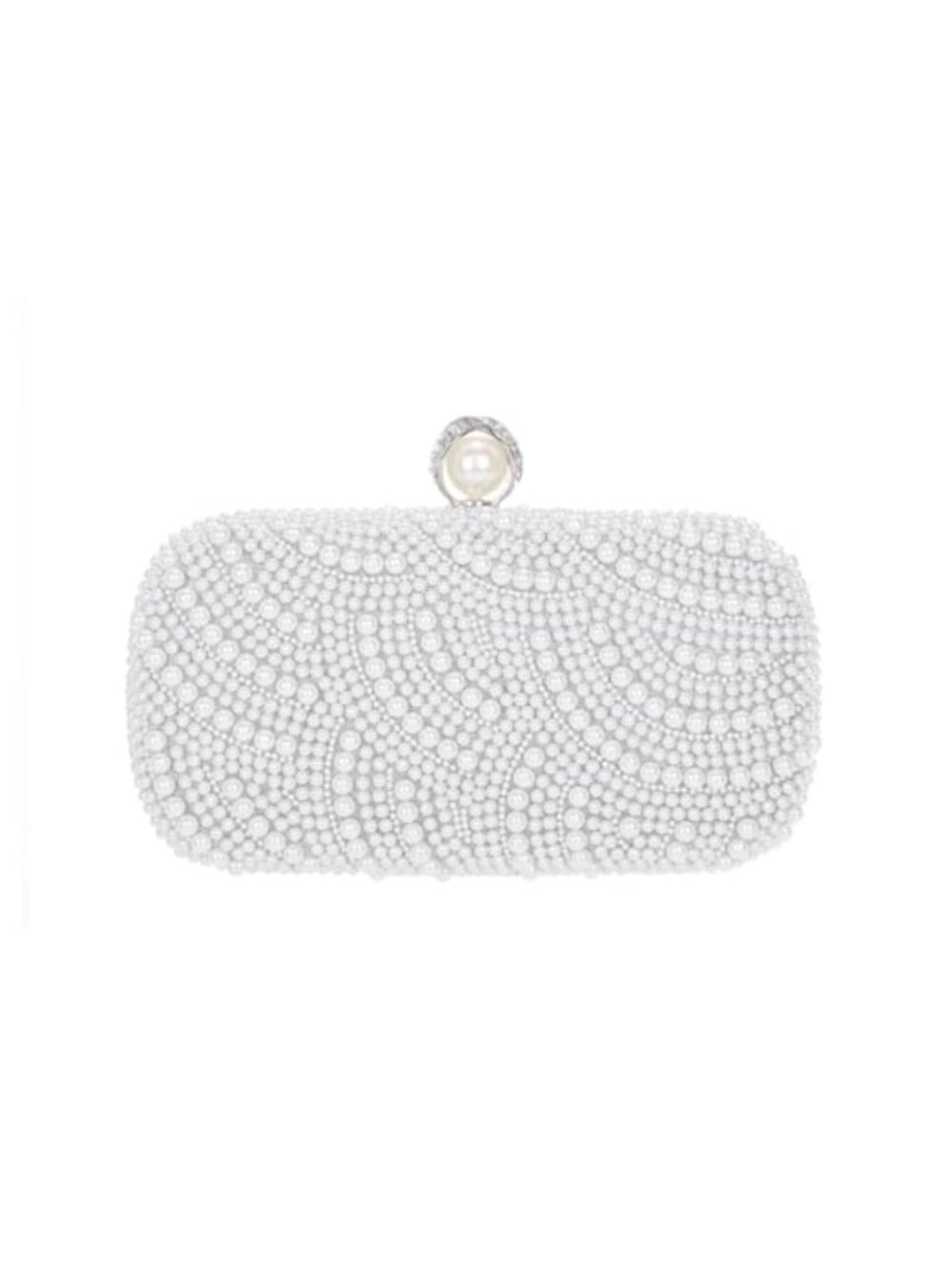Pearl Crystal Beaded Evening Clutch Chain Strap Shoulder Bag Wedding Prom